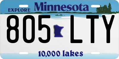 MN license plate 805LTY