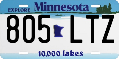 MN license plate 805LTZ