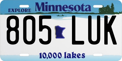 MN license plate 805LUK