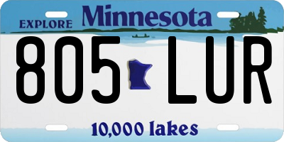 MN license plate 805LUR