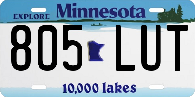 MN license plate 805LUT