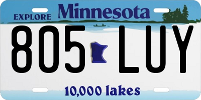 MN license plate 805LUY