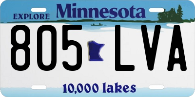 MN license plate 805LVA