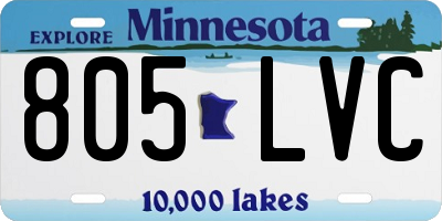 MN license plate 805LVC
