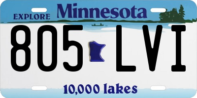 MN license plate 805LVI