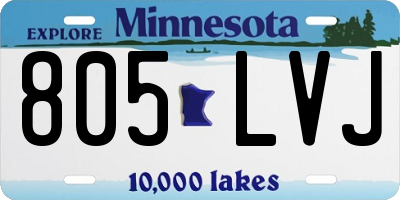 MN license plate 805LVJ