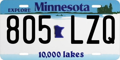 MN license plate 805LZQ