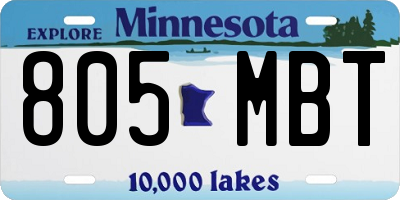 MN license plate 805MBT