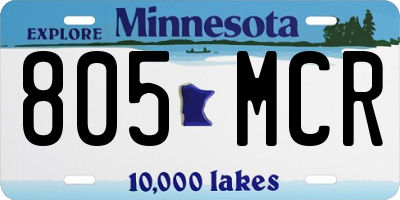 MN license plate 805MCR