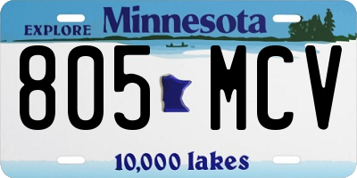 MN license plate 805MCV