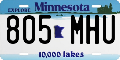 MN license plate 805MHU
