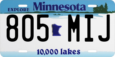 MN license plate 805MIJ