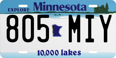 MN license plate 805MIY