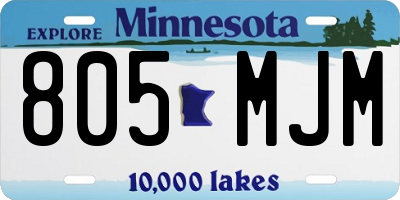 MN license plate 805MJM