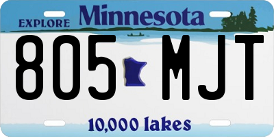 MN license plate 805MJT