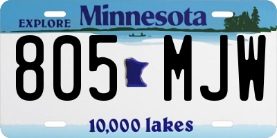MN license plate 805MJW