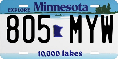 MN license plate 805MYW