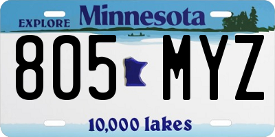 MN license plate 805MYZ