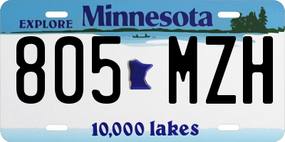 MN license plate 805MZH