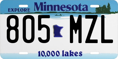 MN license plate 805MZL