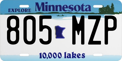 MN license plate 805MZP