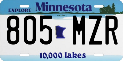 MN license plate 805MZR