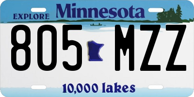 MN license plate 805MZZ