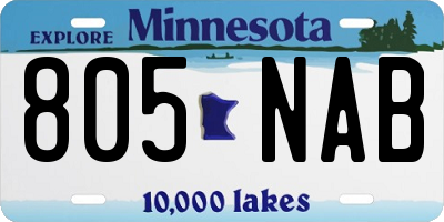 MN license plate 805NAB