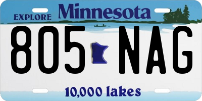 MN license plate 805NAG