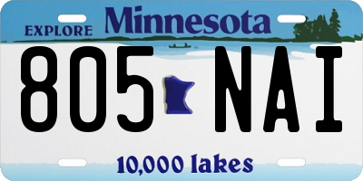 MN license plate 805NAI