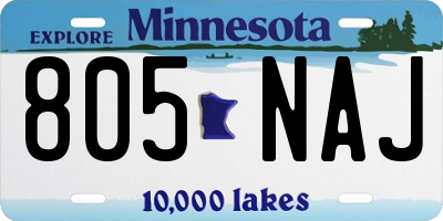 MN license plate 805NAJ