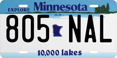 MN license plate 805NAL