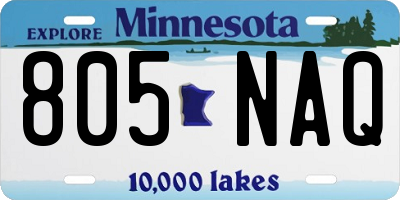 MN license plate 805NAQ