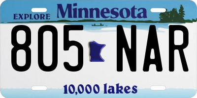 MN license plate 805NAR