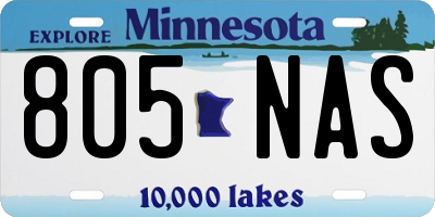 MN license plate 805NAS