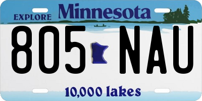 MN license plate 805NAU