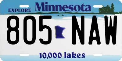 MN license plate 805NAW
