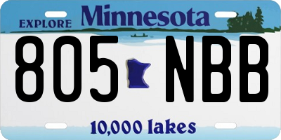 MN license plate 805NBB