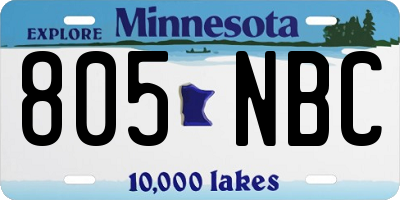 MN license plate 805NBC
