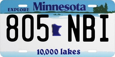 MN license plate 805NBI