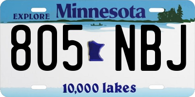 MN license plate 805NBJ