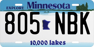 MN license plate 805NBK