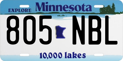 MN license plate 805NBL