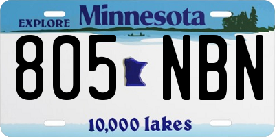 MN license plate 805NBN