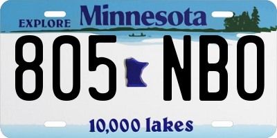 MN license plate 805NBO