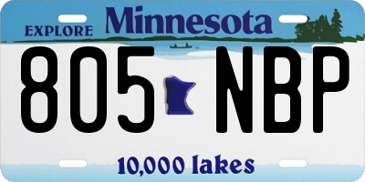 MN license plate 805NBP
