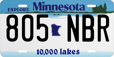 MN license plate 805NBR