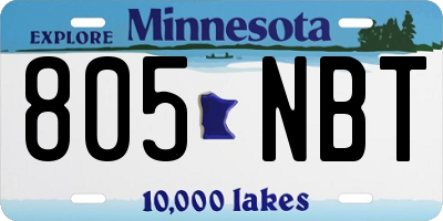 MN license plate 805NBT