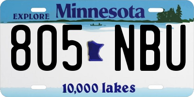 MN license plate 805NBU