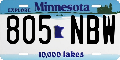 MN license plate 805NBW